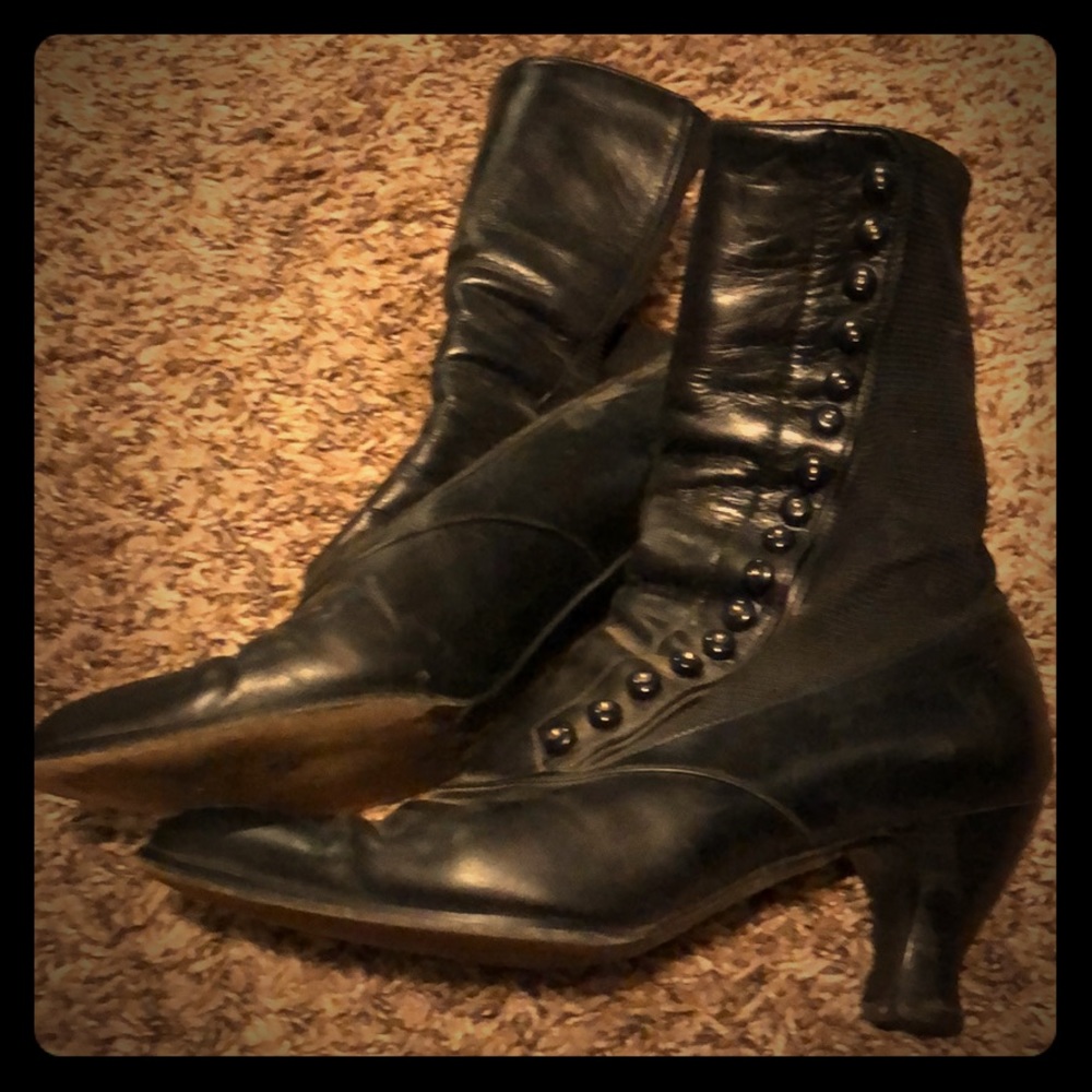 Stuart Weitzman 19th century-looking black boots